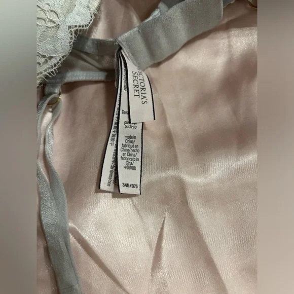 Victoria’s Secret White And Tan Lace Push Ip Bra 34B - Picture 6 of 7